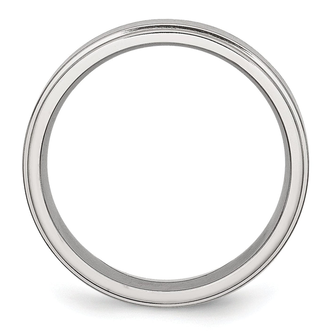 Bridal Ring Stainless Steel Ridged Edge 6MM Ring