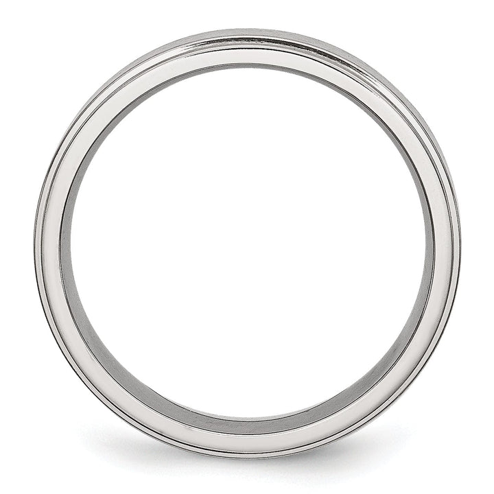 Bridal Ring Stainless Steel Ridged Edge 6MM Ring