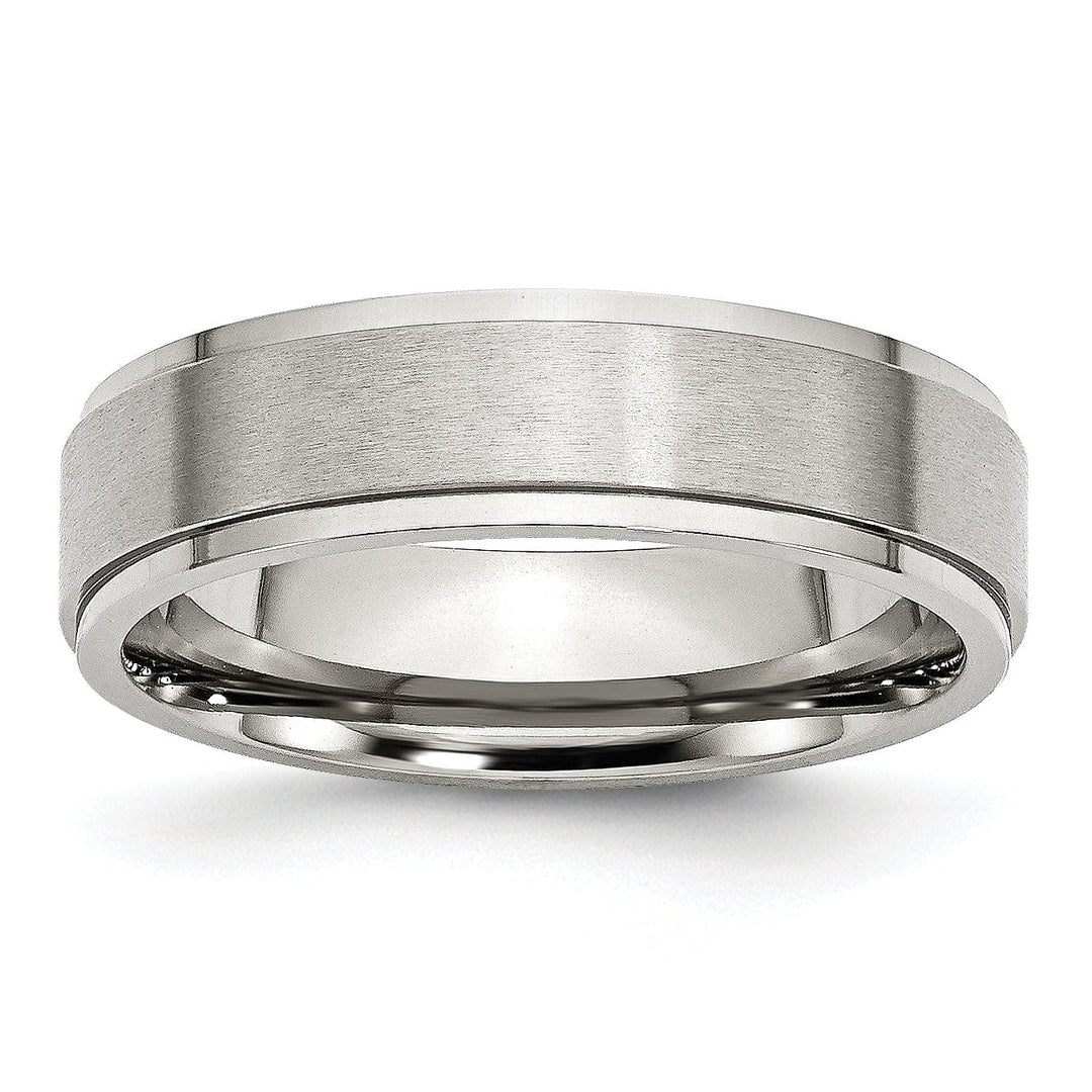 Bridal Ring Stainless Steel Ridged Edge 6MM Ring