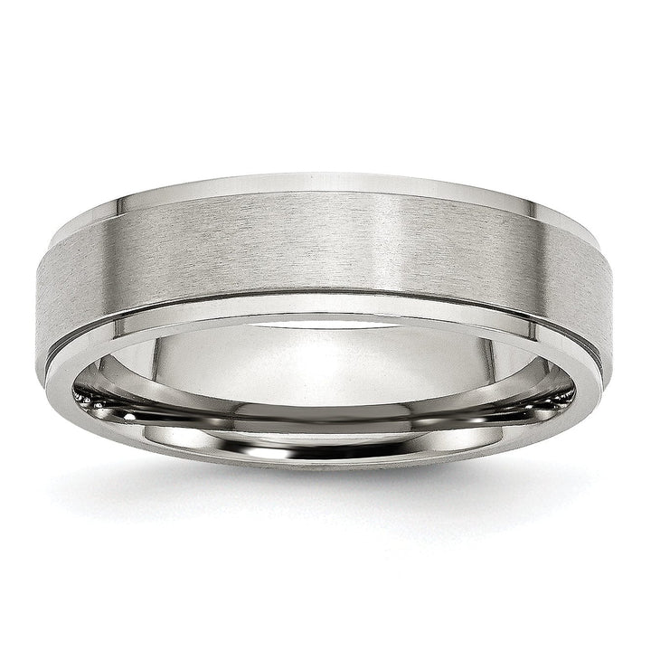 Bridal Ring Stainless Steel Ridged Edge 6MM Ring