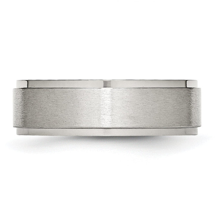 Bridal Ring Stainless Steel Ridged Edge 7MM Ring