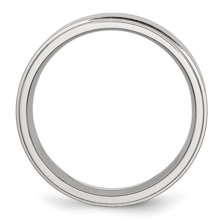 Bridal Ring Stainless Steel Ridged Edge 7MM Ring