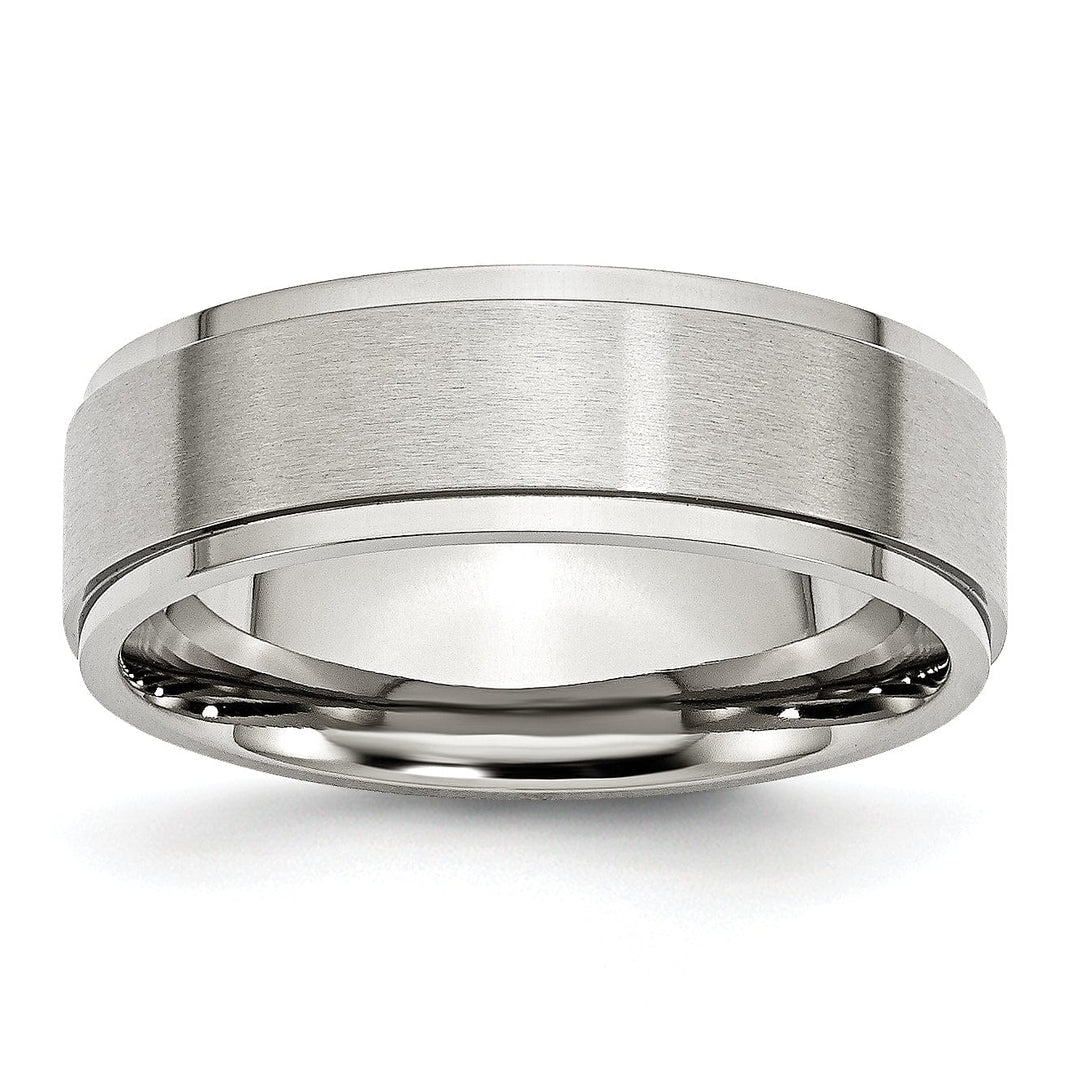 Bridal Ring Stainless Steel Ridged Edge 7MM Ring