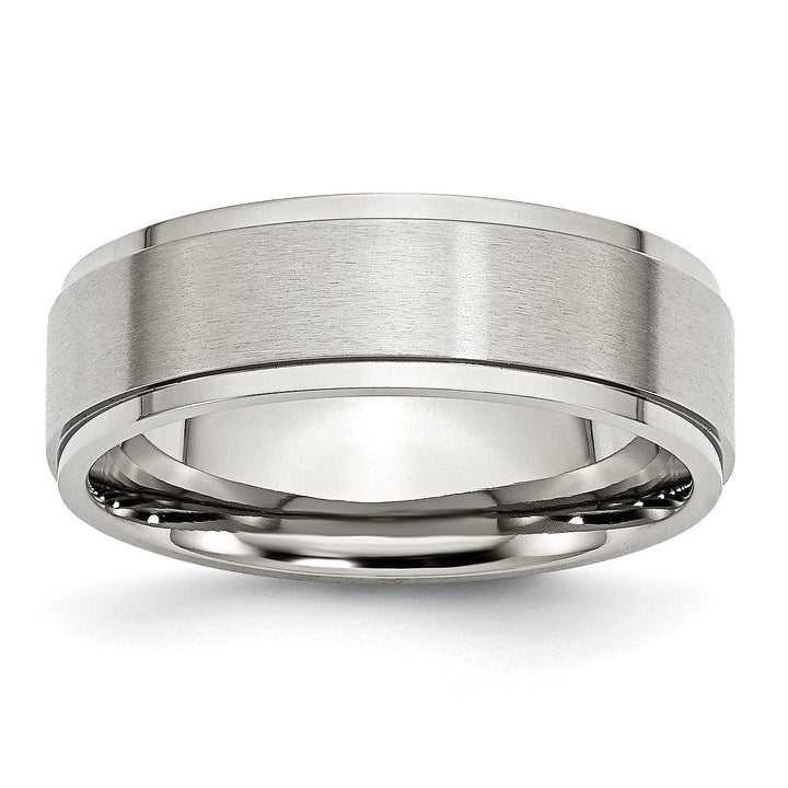 Bridal Ring Stainless Steel Ridged Edge 7MM Ring