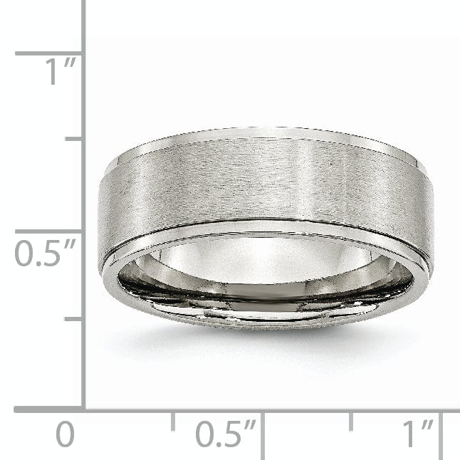 Bridal Ring Stainless Steel Ridged Edge 8MM Ring