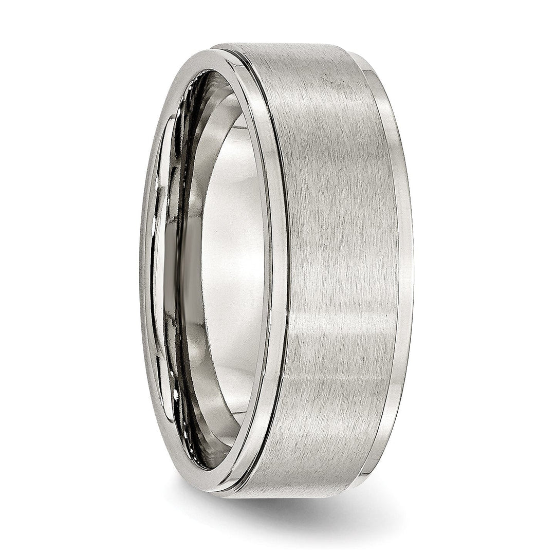 Bridal Ring Stainless Steel Ridged Edge 8MM Ring