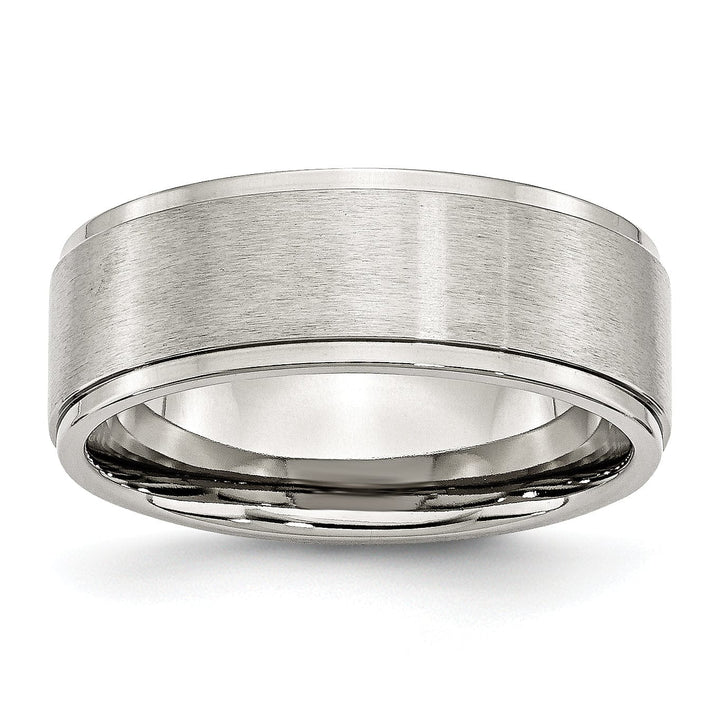 Bridal Ring Stainless Steel Ridged Edge 8MM Ring