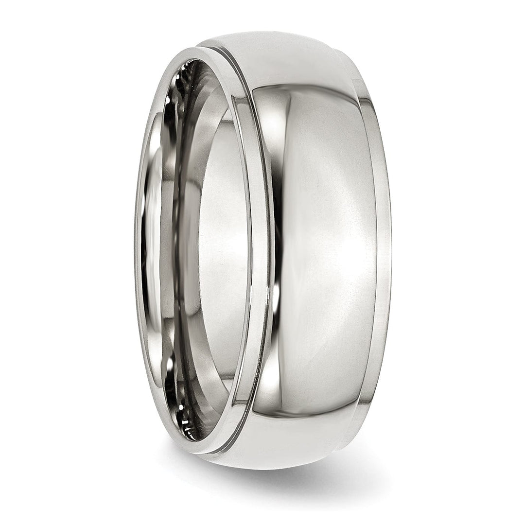 Bridal Ring Stainless Steel Ridged Edge 8MM Unisex Ring