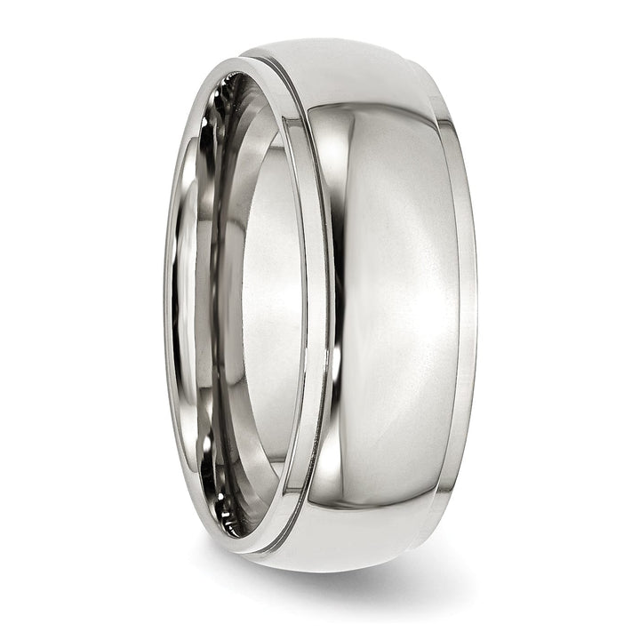 Bridal Ring Stainless Steel Ridged Edge 8MM Unisex Ring