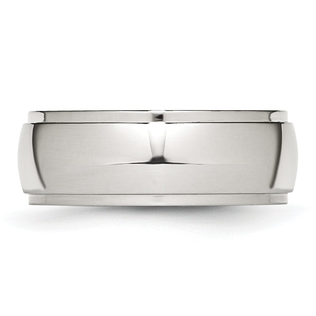 Bridal Ring Stainless Steel Ridged Edge 8MM Unisex Ring