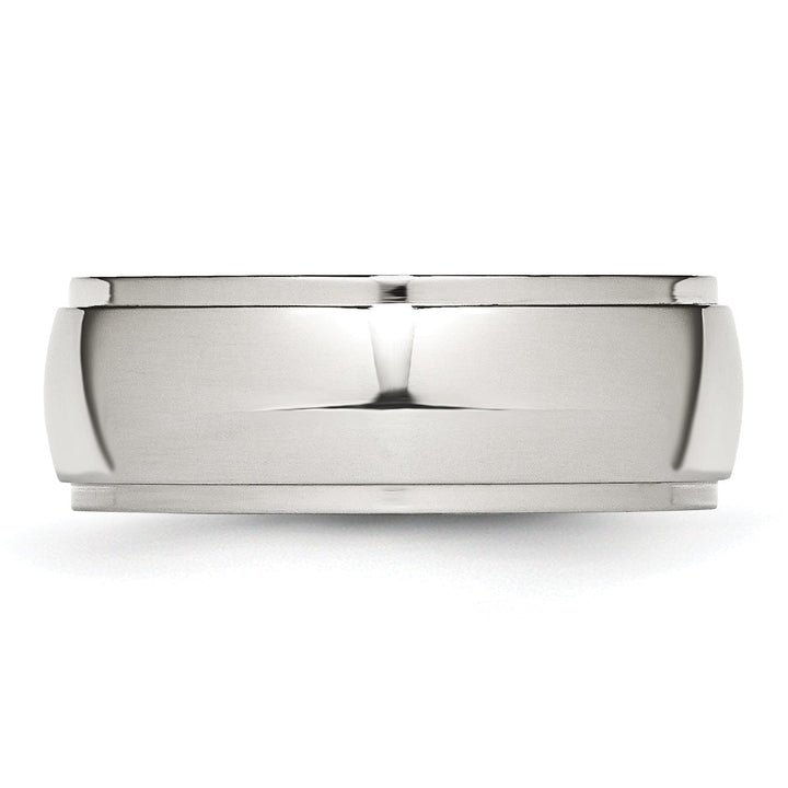 Bridal Ring Stainless Steel Ridged Edge 8MM Unisex Ring