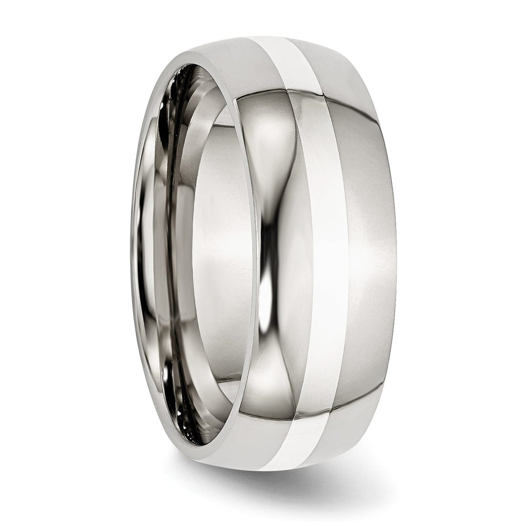 Bridal Ring Stainless Steel Silver Inlay 6MM Unisex Ring