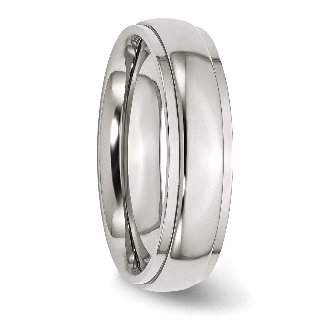 Bridal Ring Stainless Steel Unisex Ridged Edge 6MM Ring