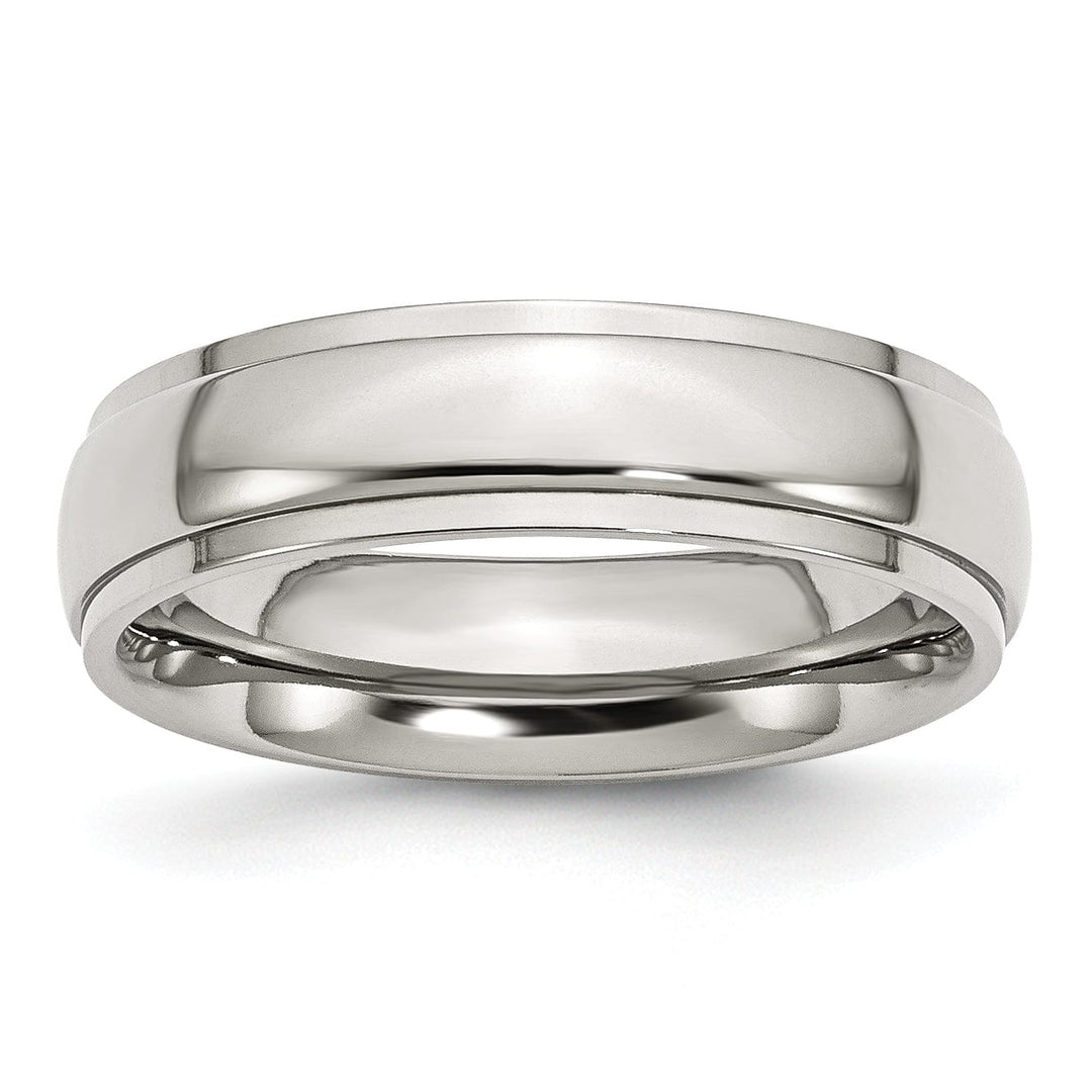 Bridal Ring Stainless Steel Unisex Ridged Edge 6MM Ring