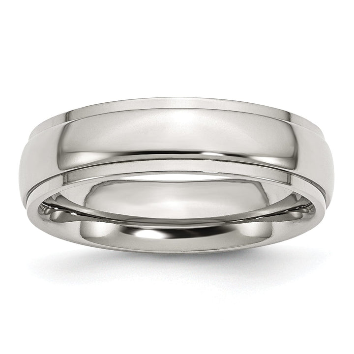 Bridal Ring Stainless Steel Unisex Ridged Edge 6MM Ring