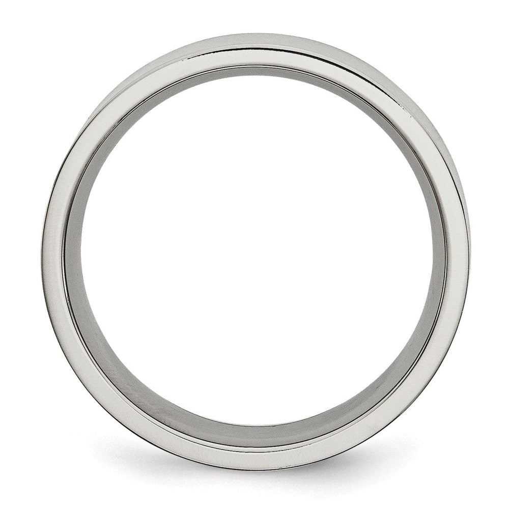 Bridal Ring Steel Flat Brushed 8MM Band Unisex Ring
