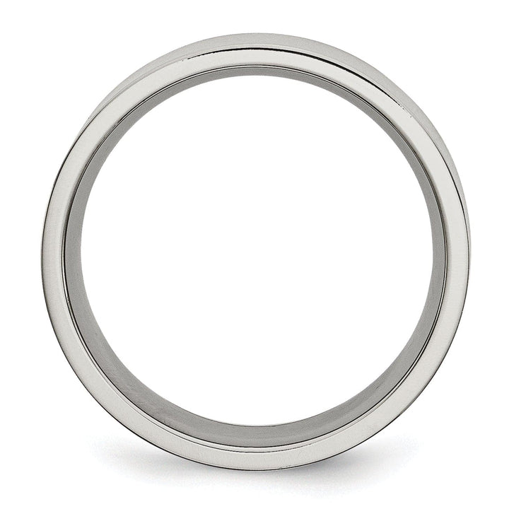 Bridal Ring Steel Flat Brushed 8MM Band Unisex Ring