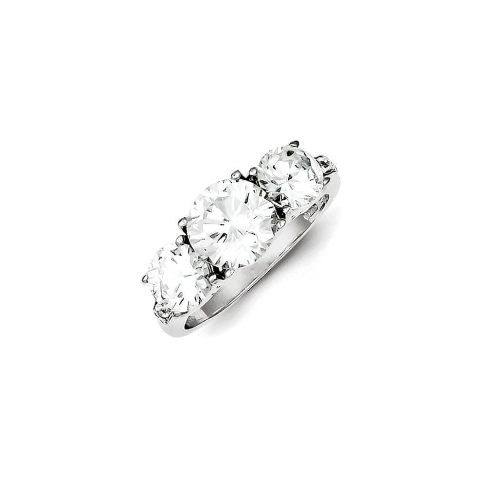 Lovely Rita's Ring Sterling Silver 3 Stone Cubic Zirconia Ring