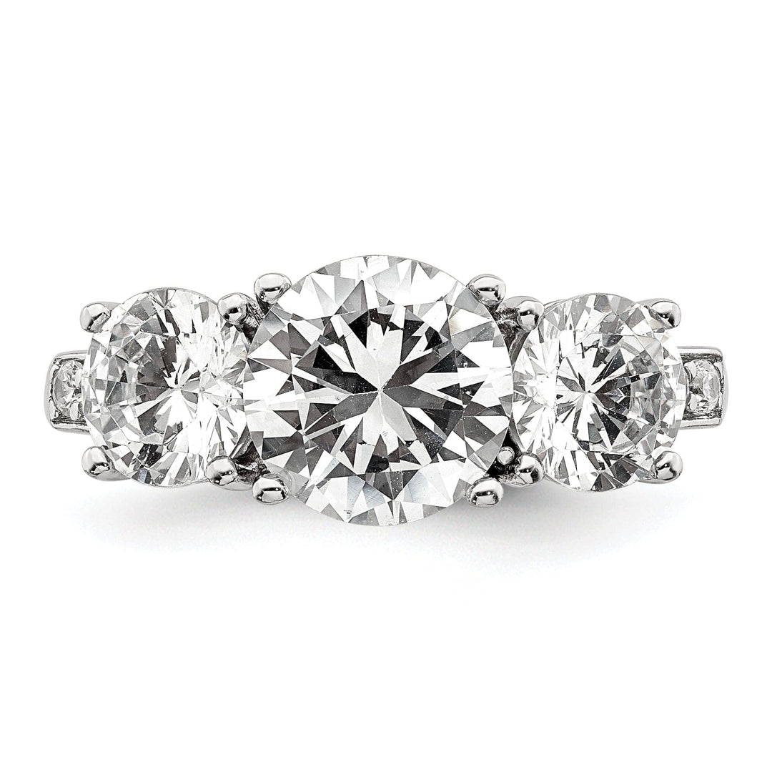 Lovely Rita's Ring Sterling Silver 3 Stone Cubic Zirconia Ring