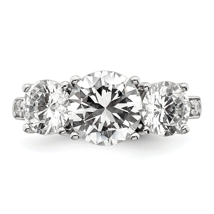 Lovely Rita's Ring Sterling Silver 3 Stone Cubic Zirconia Ring