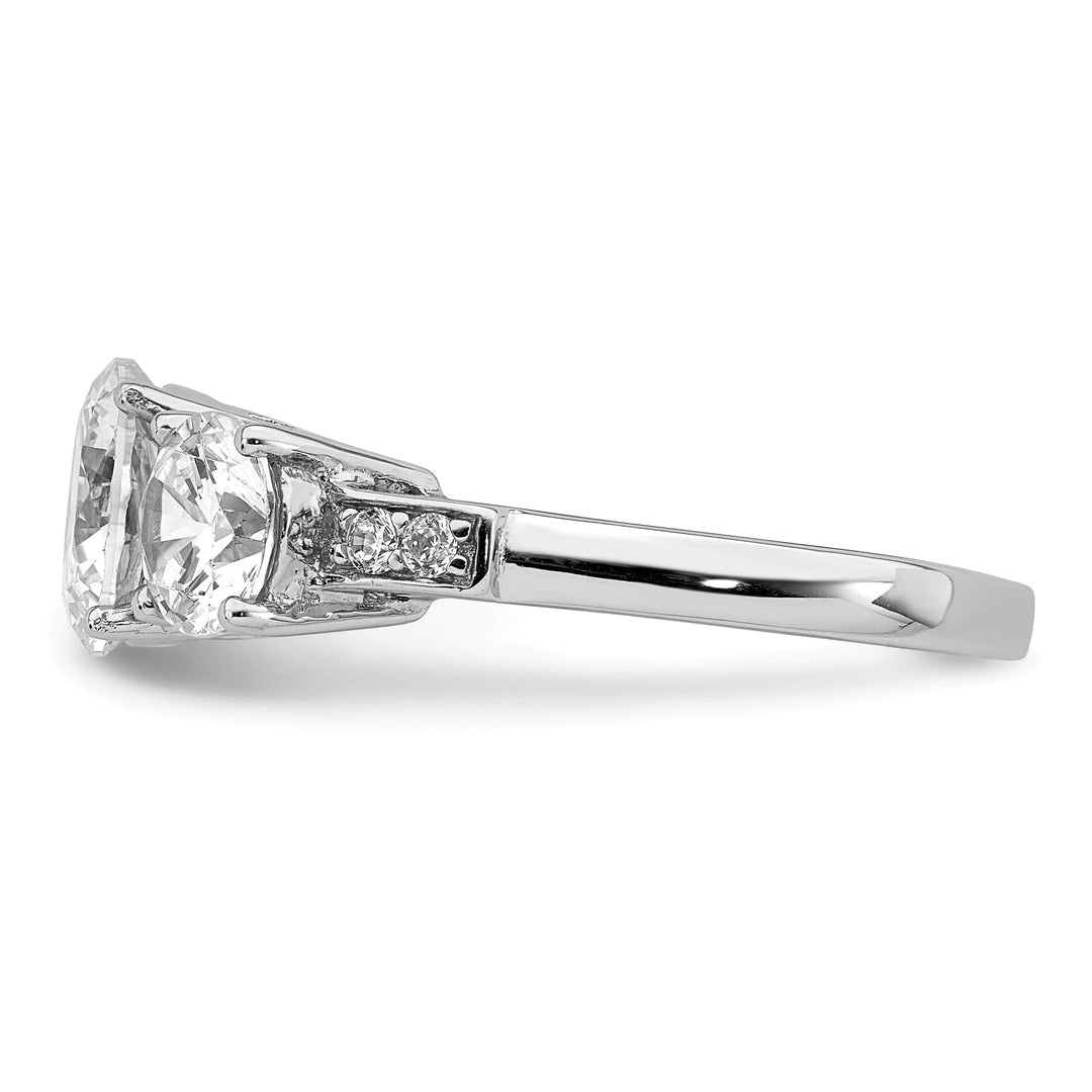 Lovely Rita's Ring Sterling Silver 3 Stone Cubic Zirconia Ring
