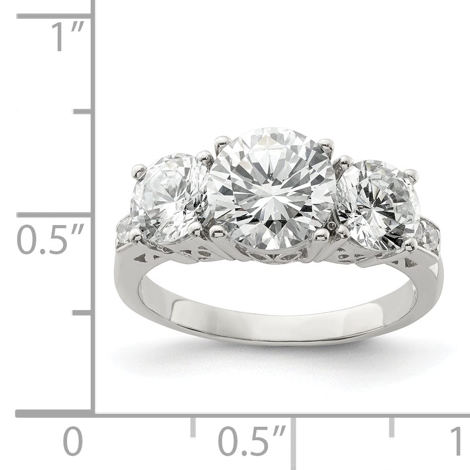 Lovely Rita's Ring Sterling Silver 3 Stone Cubic Zirconia Ring