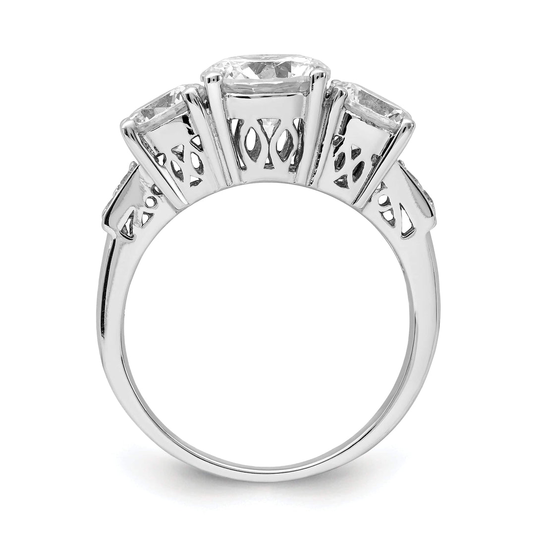 Lovely Rita's Ring Sterling Silver 3 Stone Cubic Zirconia Ring