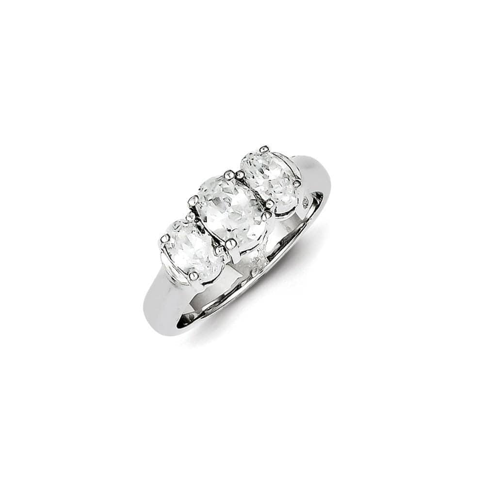 Lovely Rita's Ring Sterling Silver 3 Stone Cubic Zirconia Ring