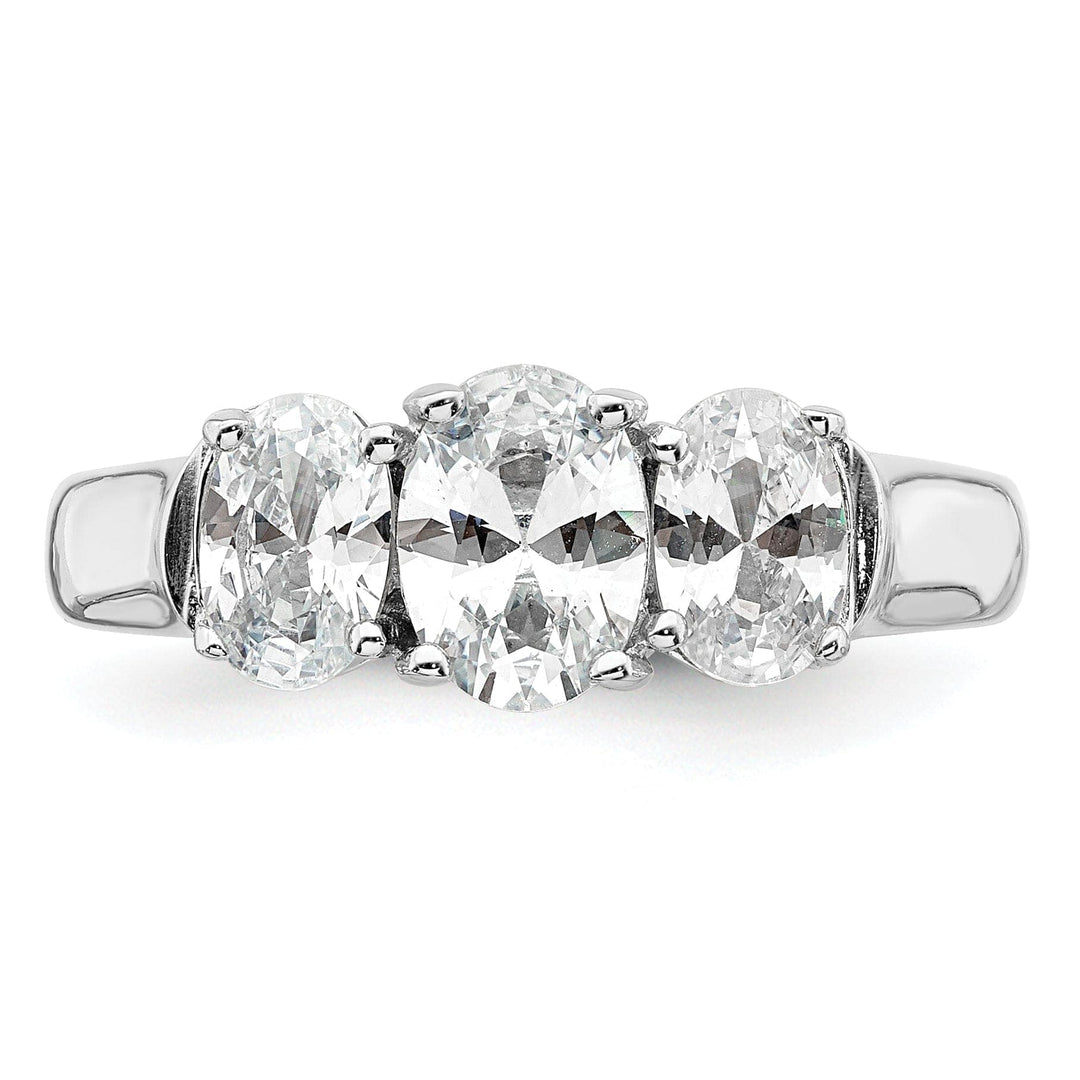 Lovely Rita's Ring Sterling Silver 3 Stone Cubic Zirconia Ring