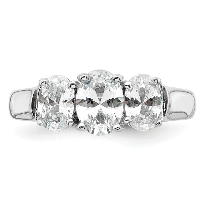 Lovely Rita's Ring Sterling Silver 3 Stone Cubic Zirconia Ring