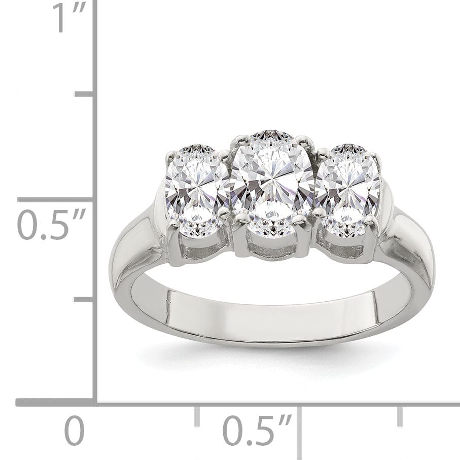 Lovely Rita's Ring Sterling Silver 3 Stone Cubic Zirconia Ring