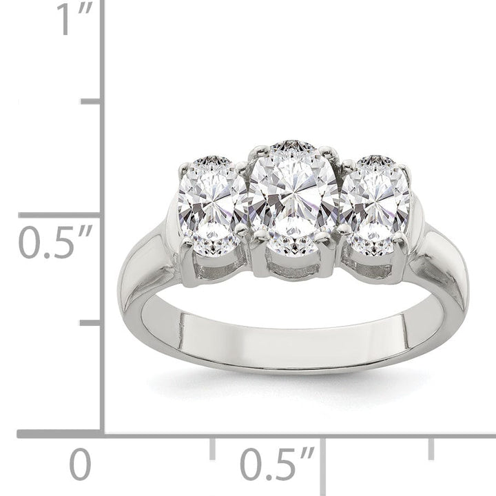 Lovely Rita's Ring Sterling Silver 3 Stone Cubic Zirconia Ring