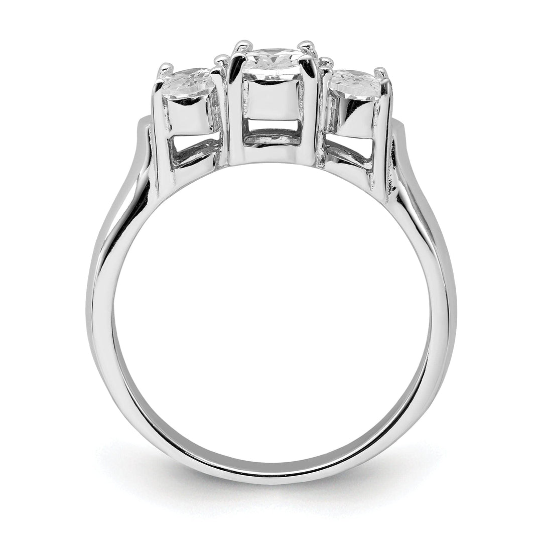 Lovely Rita's Ring Sterling Silver 3 Stone Cubic Zirconia Ring