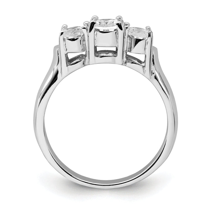 Lovely Rita's Ring Sterling Silver 3 Stone Cubic Zirconia Ring
