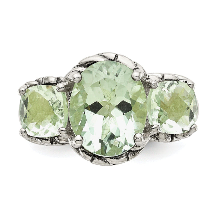 Shey Couture Ring Sterling Silver 5.15 Green Amethyst Ring