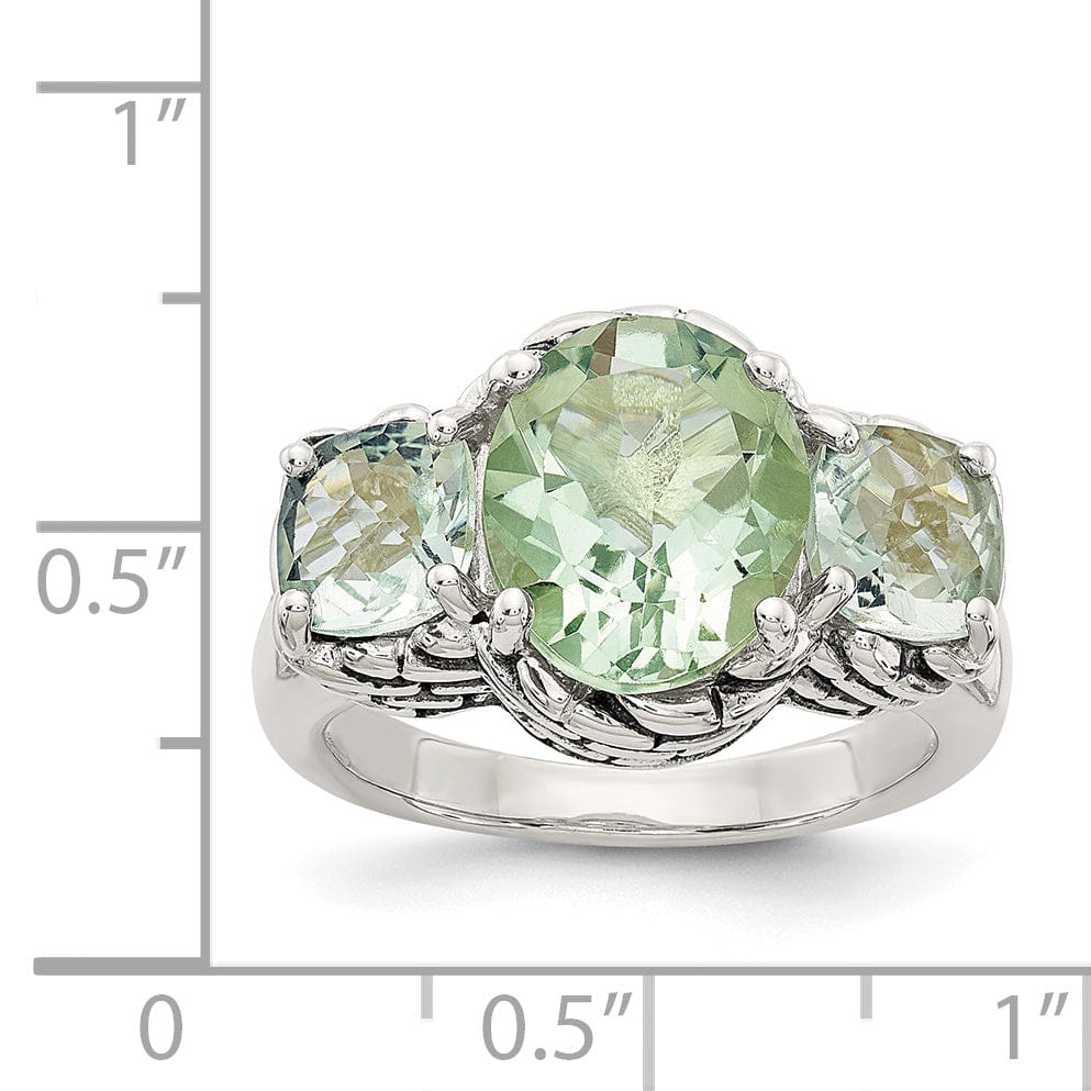 Shey Couture Ring Sterling Silver 5.15 Green Amethyst Ring