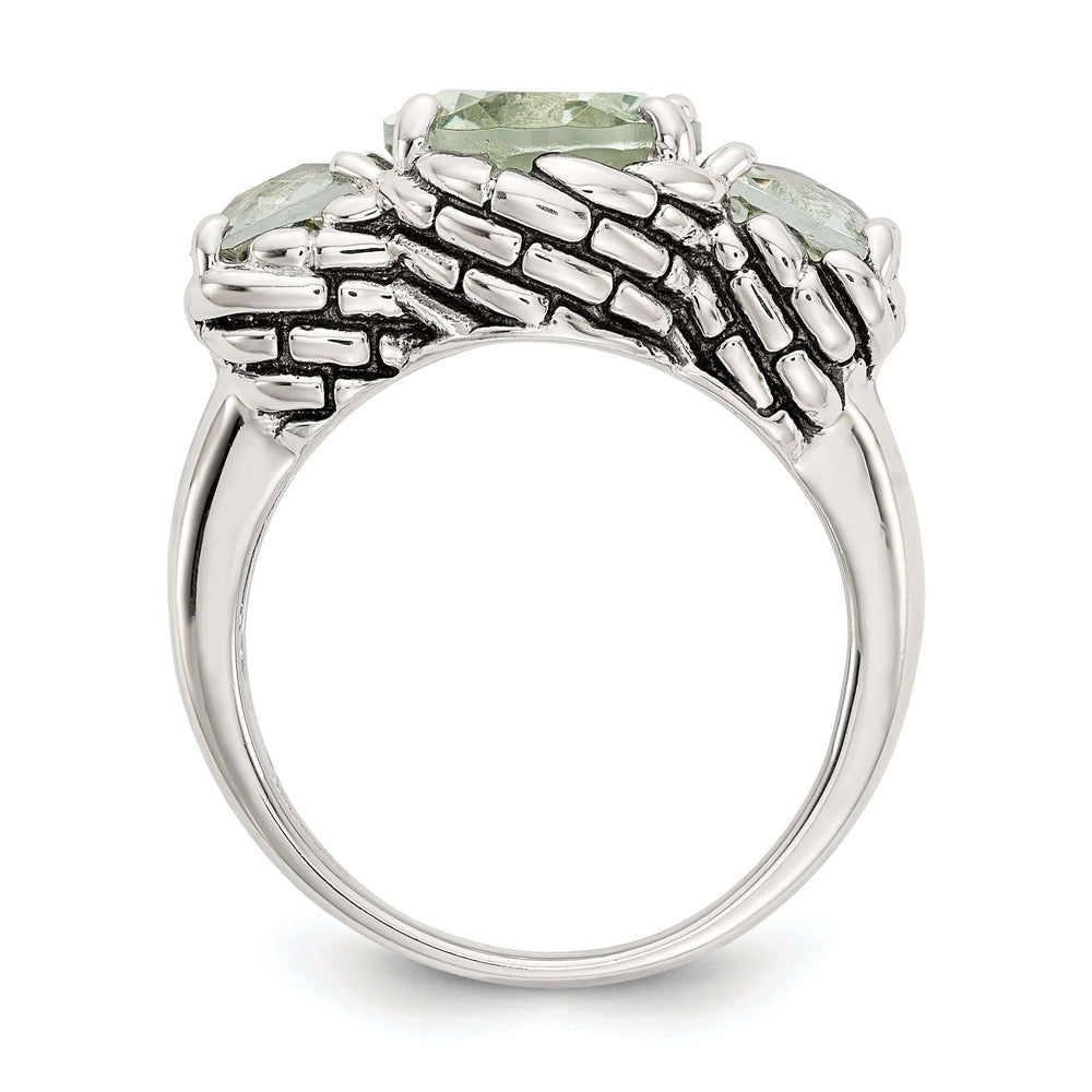 Shey Couture Ring Sterling Silver 5.15 Green Amethyst Ring