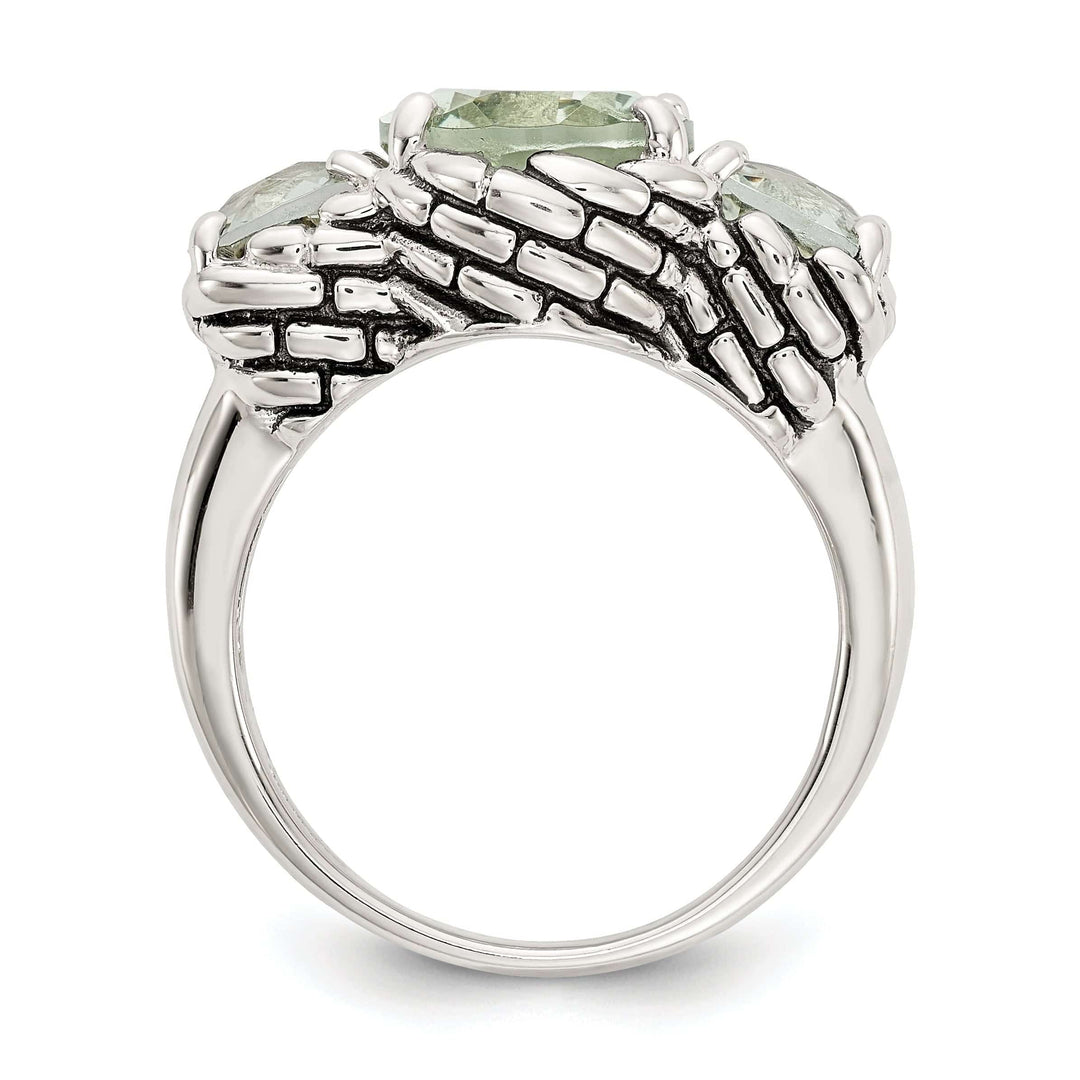 Shey Couture Ring Sterling Silver 5.15 Green Amethyst Ring