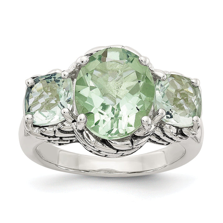 Shey Couture Ring Sterling Silver 5.15 Green Amethyst Ring