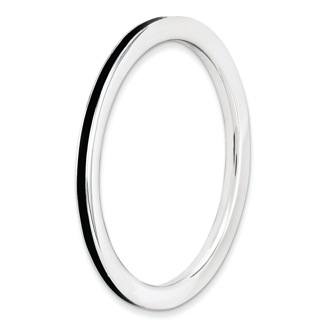Stackable Expressions Ring Sterling Silver Black Enameled 1.5MM Ring