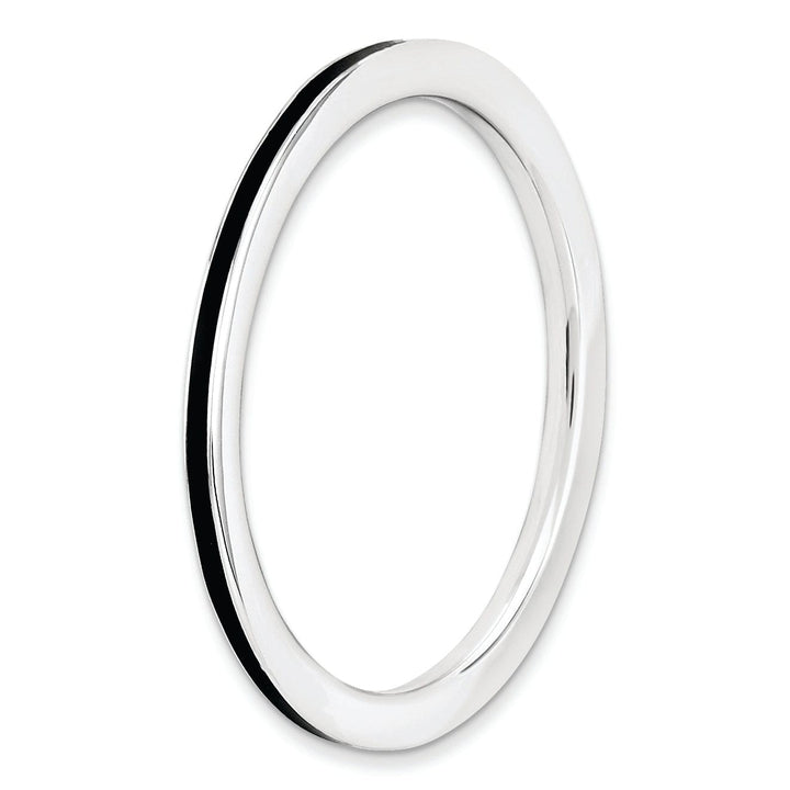 Stackable Expressions Ring Sterling Silver Black Enameled 1.5MM Ring