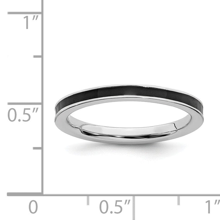 Stackable Expressions Ring Sterling Silver Black Enameled 2.25MM Ring