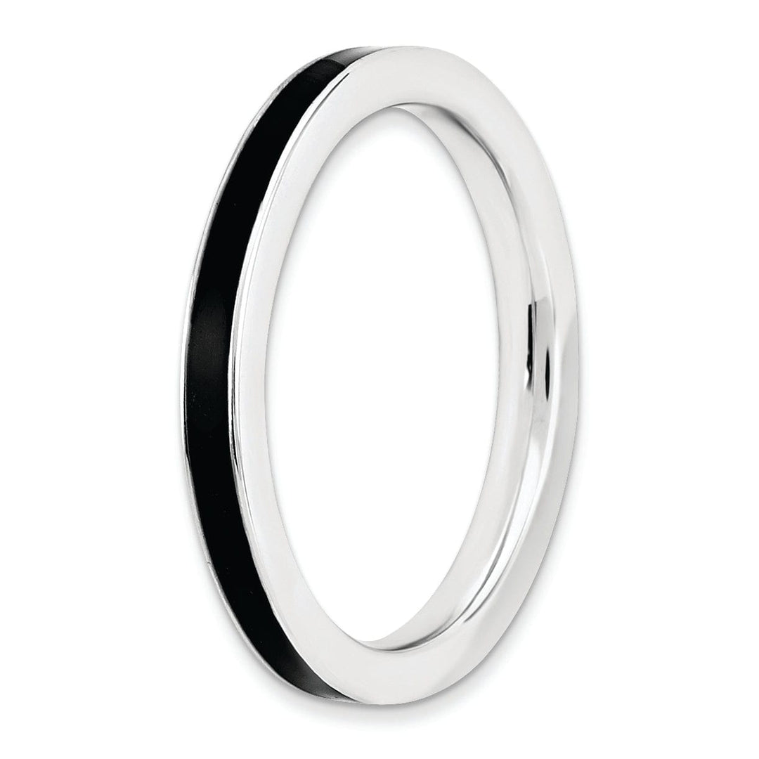 Stackable Expressions Ring Sterling Silver Black Enameled 2.25MM Ring