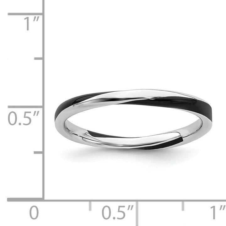 Stackable Expressions Ring Sterling Silver Black Enameled Stackable Ring