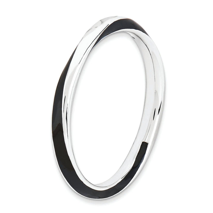Stackable Expressions Ring Sterling Silver Black Enameled Stackable Ring