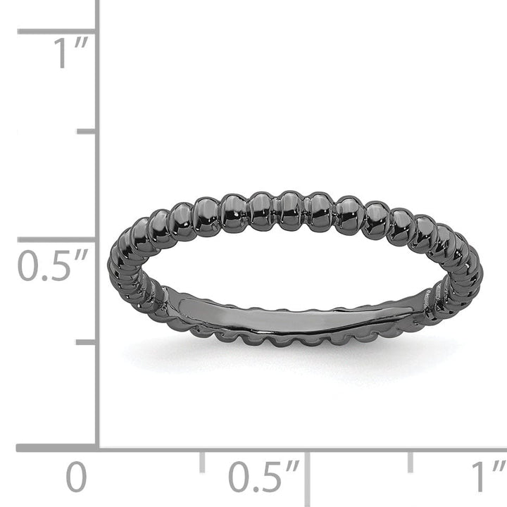 Stackable Expressions Ring Sterling Silver Black-Plated Beaded Ring