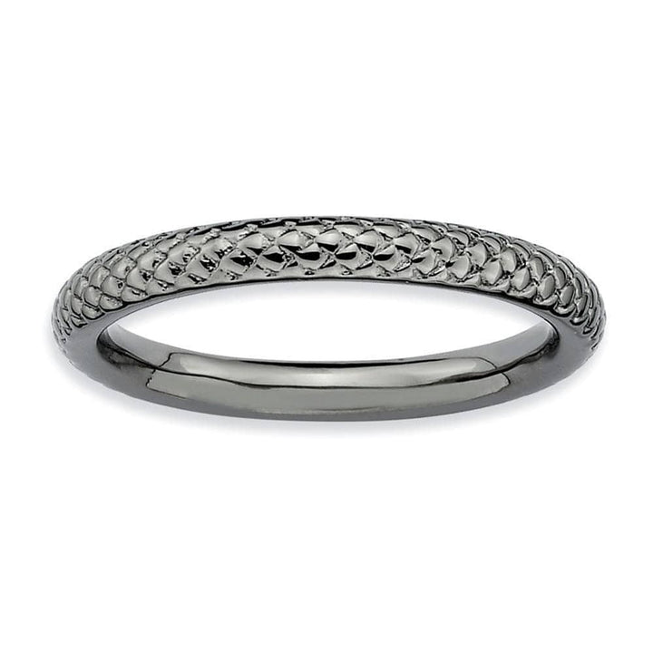 Stackable Expressions Ring Sterling Silver Black-Plated Cable Ring