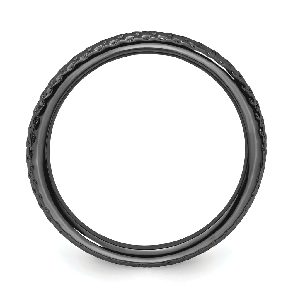 Stackable Expressions Ring Sterling Silver Black-Plated Cable Ring