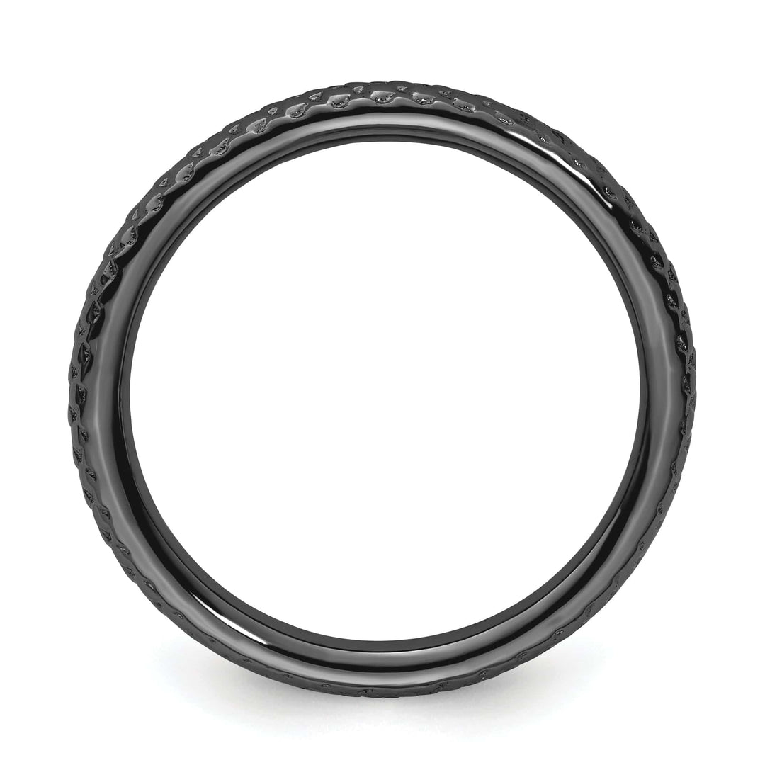 Stackable Expressions Ring Sterling Silver Black-Plated Cable Ring
