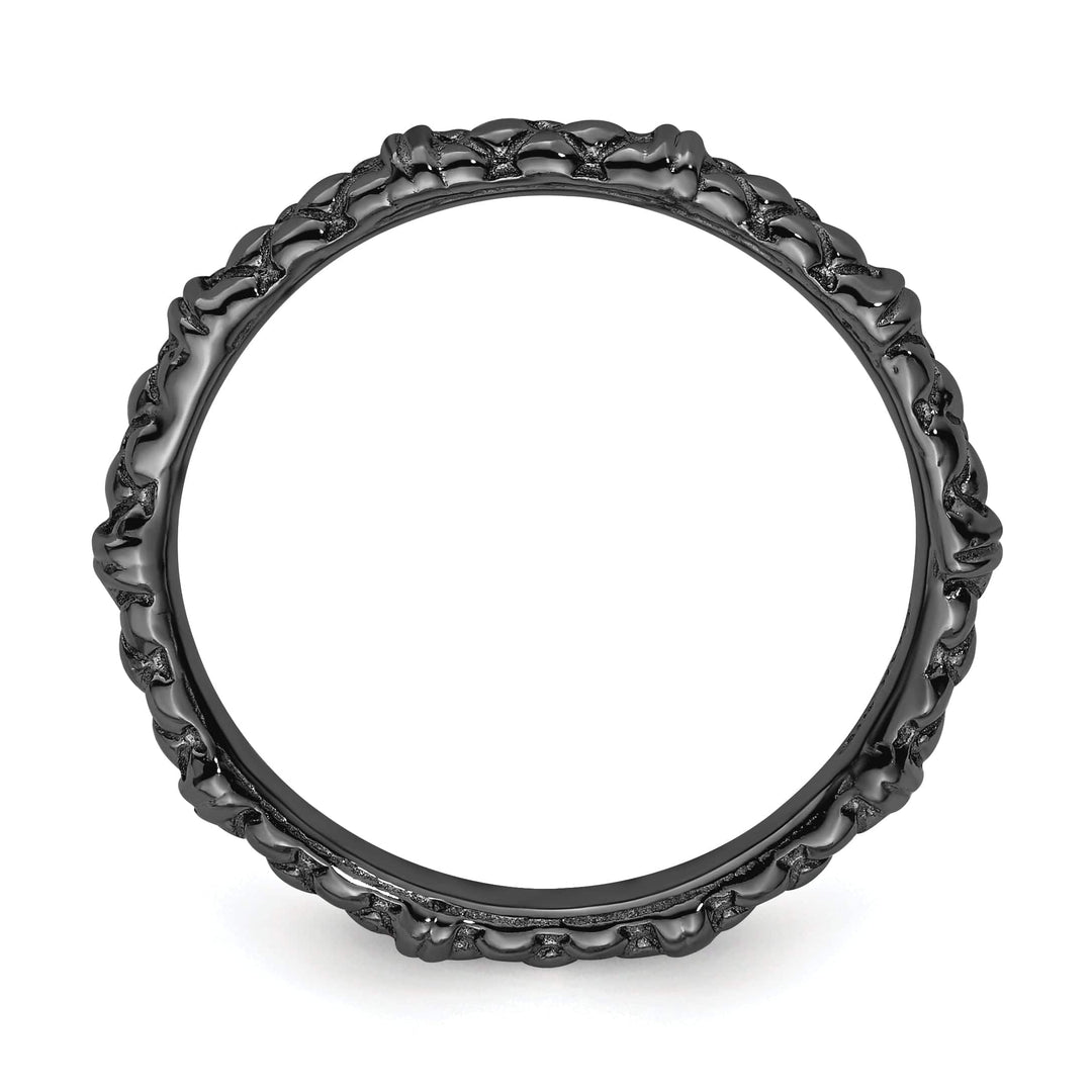 Stackable Expressions Ring Sterling Silver Black-Plated Cable Ring